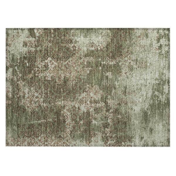 Chantille Machine Washable Indoor/Outdoor Abstract ACN2788 Olive 2 ft. x 3 ft. Accent Rug