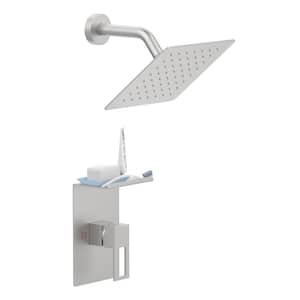 Single Handle 1-Spray Shower Faucet 2.2 GPM with Pressure Balance in. Brushed Nickel (Valve Not Included)