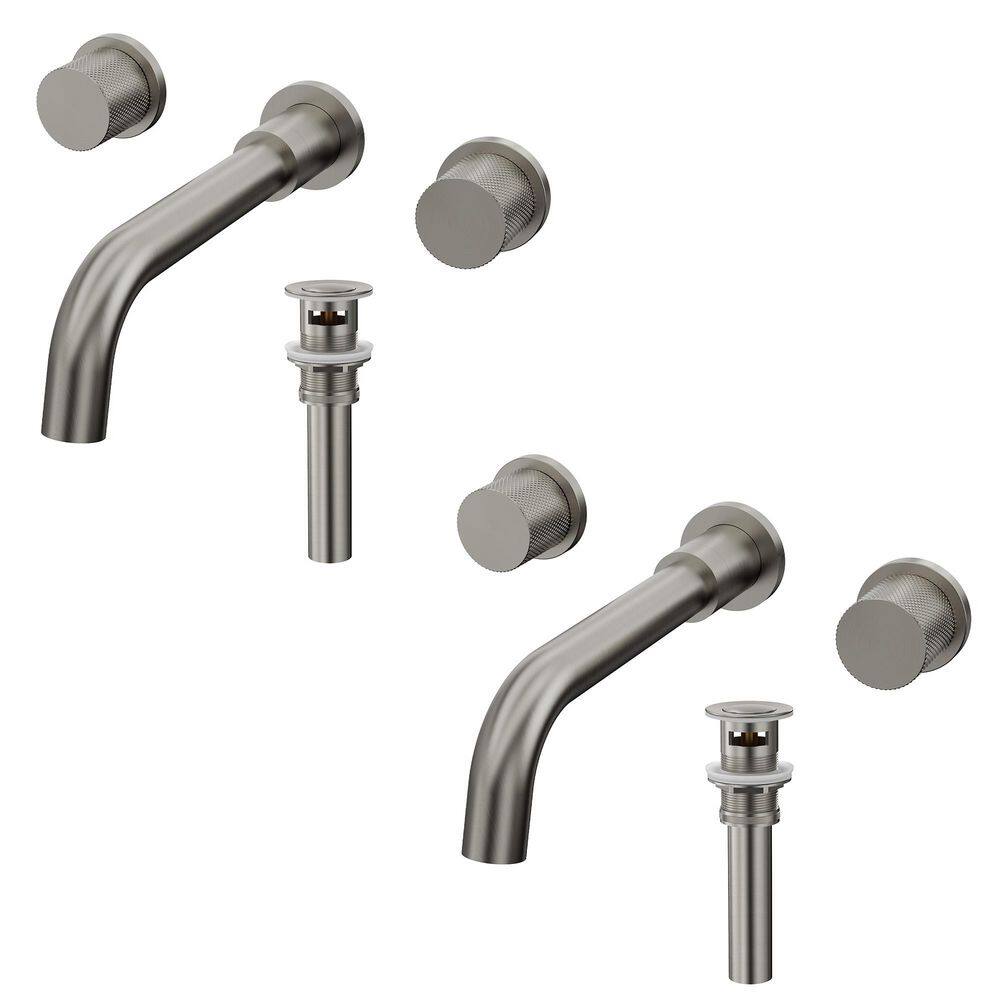 Waterfall 3-Hole Wall-Mount 8 in. Widespread Double Handle Bathroom Faucet in Brushed Nickel Drain Included（2pack） price history on PriceWatchPro
