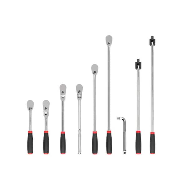 1/2 in. Drive Comfort Grip Ratchet, L-Handle, and Breaker Bar Set (9-Piece)