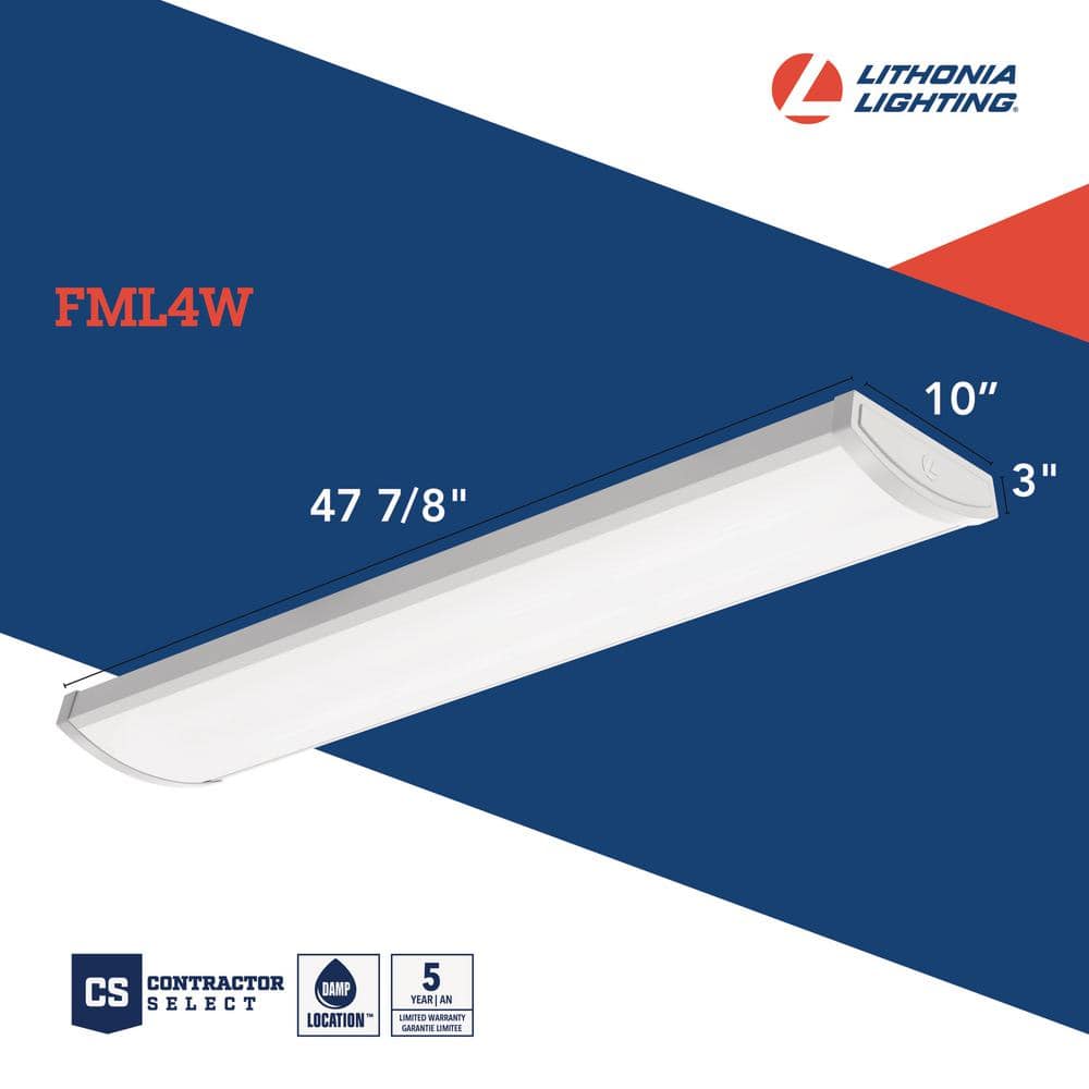 White 4-Foot Steel LED Wraparound Light with Dimming