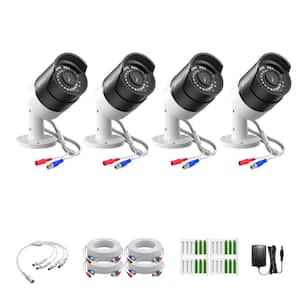 4PK 1080p Wired TVI Outdoor Hardwired Bullet Security Camera Compatible for TVI/Hybrid DVR