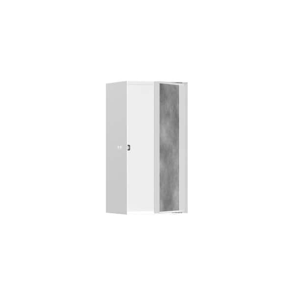 Hansgrohe XtraStoris Rock 9 in. W x 15 in. H x 6 in. D Stainless Steel Shower Niche with Tileable Door in Matte White