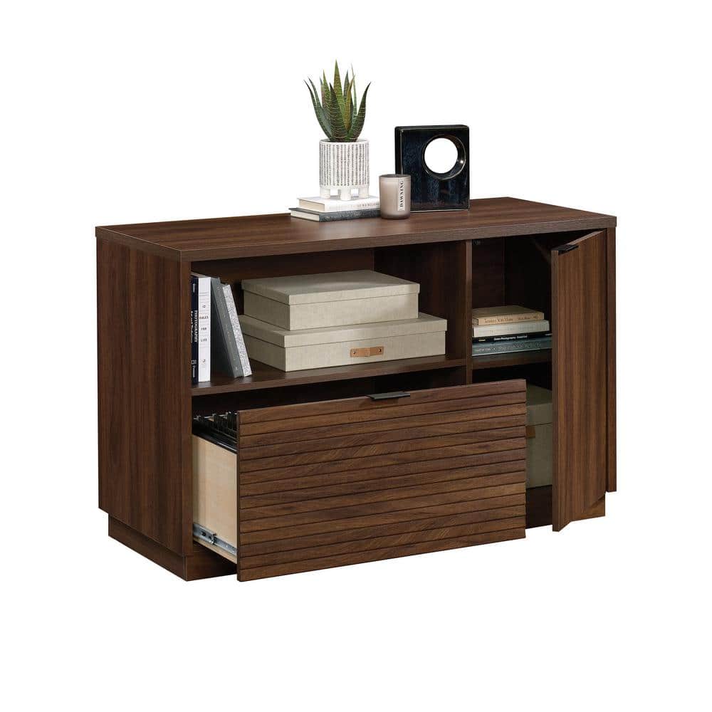 Englewood Spiced Mahogany Lateral File Credenza with Adjustable Shelf