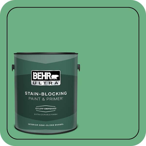 BEHR ULTRA 1 gal. #P410-5 Lily Pads Extra Durable Semi-Gloss Enamel Interior Paint & Primer