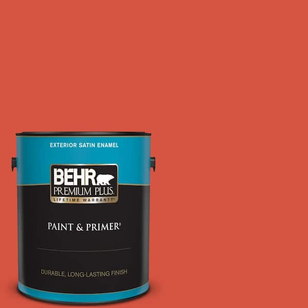 BEHR PREMIUM PLUS 1 gal. #T18-12 Spirit Warrior Satin Enamel Exterior Paint & Primer