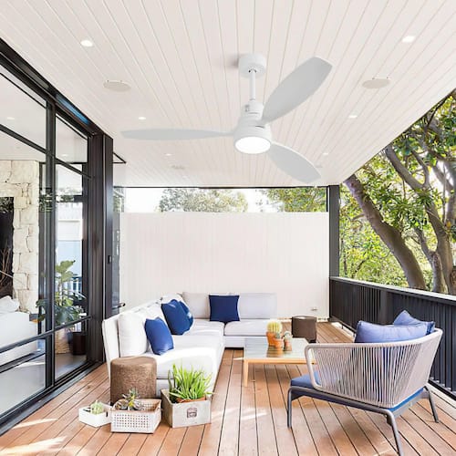 52 in. Indoor White Ceiling Fan with Light, Dimmable, Quiet Reversible DC Motor, 3-Colors Adjustable and Remote Lighting