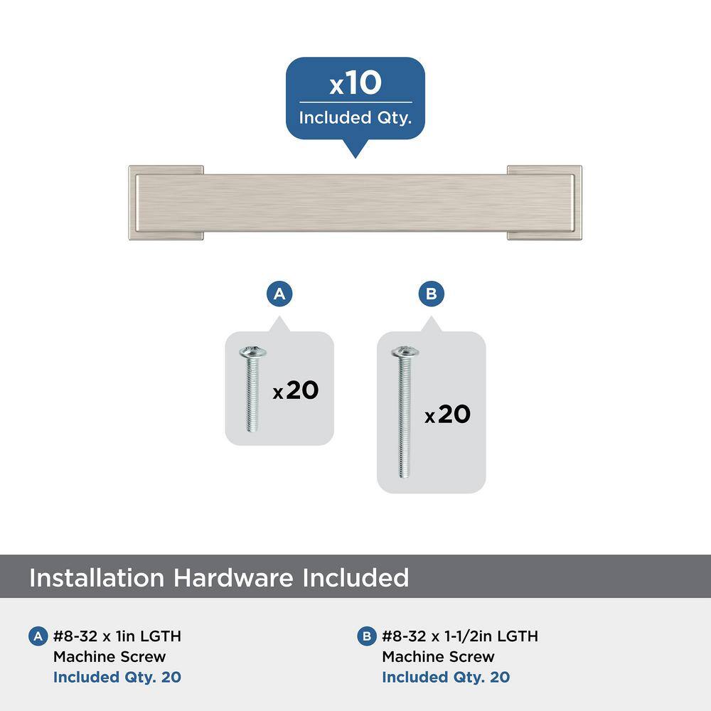Satin Nickel Brushed Modern Cabinet Pulls with Mounting Hardware