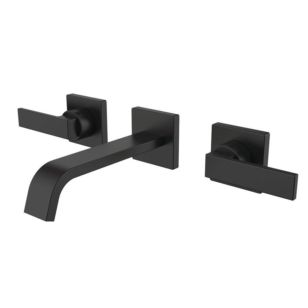 Lura Matte Black Minimalist Wall-Mounted Bathroom Faucet
