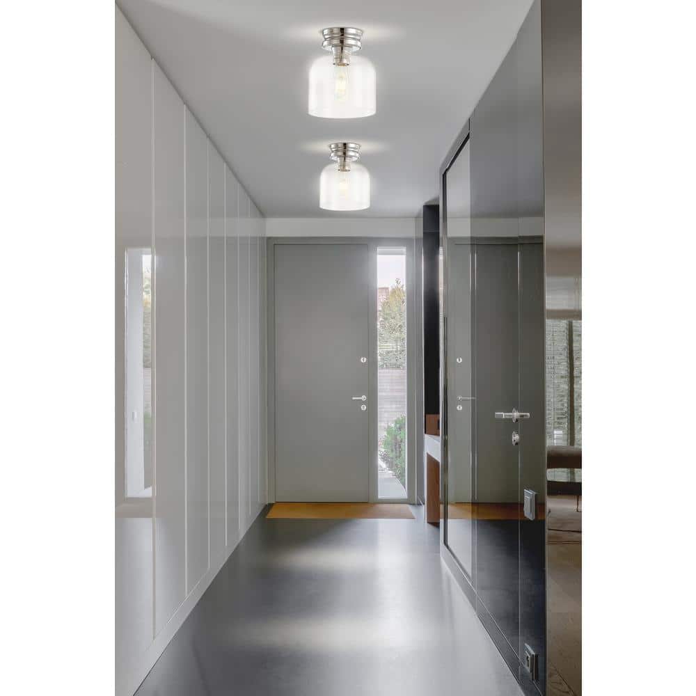 Domenic 7.75" Chrome Glass LED Flush Mount Light