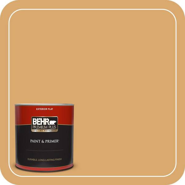 BEHR PREMIUM PLUS 1 qt. #ICC-70 Flower Field Flat Exterior Paint & Primer