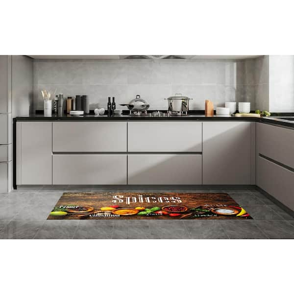 Spices 19.6 in. x 55 in. Anti-Fatigue Kitchen Runner Rug Mat