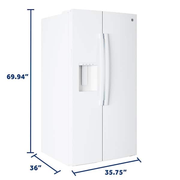 GE 36 in. 27.9 cu. ft. Side-By-Side Refrigerator in White w/ Extra