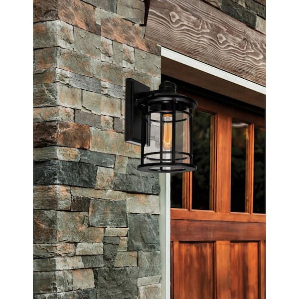 CWI Lighting Belmont 1 Light Outdoor Black Wall Lantern