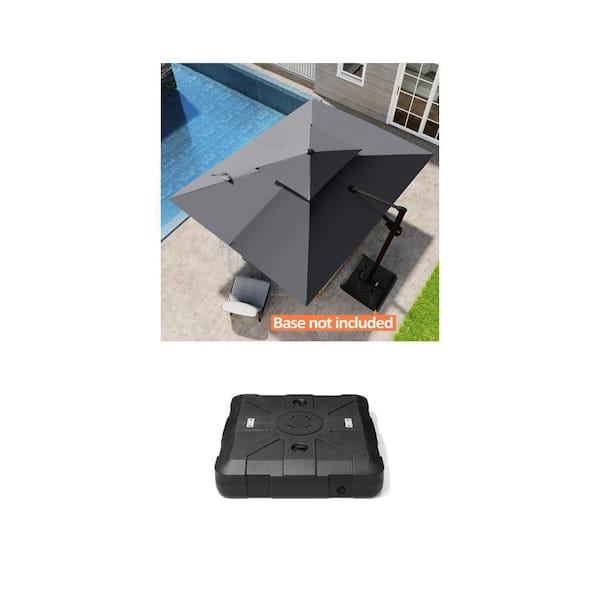 11 ft. x 9 ft. Cantilever Patio Umbrella and 260 lbs. Fillable Offset Umbrella Base Combo
