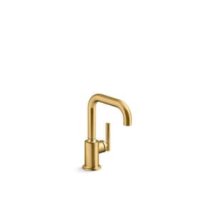 Purist Single-Handle Beverage Faucet in Vibrant Brushed Moderne Brass
