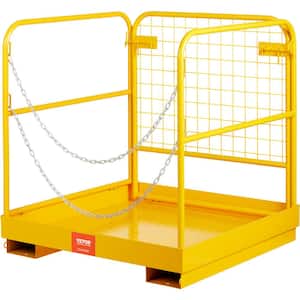 Forklift Safety Cage Work Platform 36 X 36 in. Forklift Work Platform 1200 lbs. Foldable for Aerial Job, Yellow