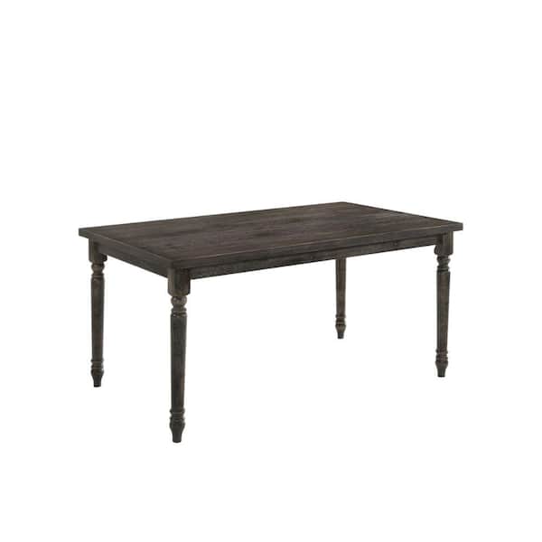 Rustic Distressed Weathered Grey Wood Metal Dining Table Kitchen Desk Rectangle 