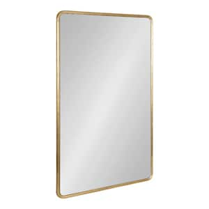 Caskill 24.00 in. W x 36.00 in. H Gold Rectangle Modern Framed Decorative Wall Mirror