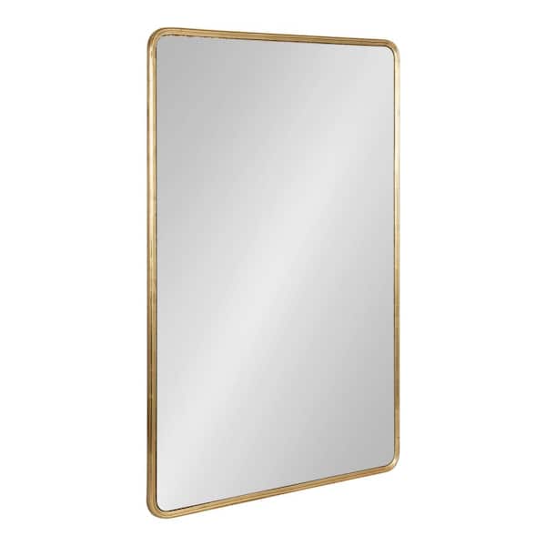 Kate and Laurel Caskill 24.00 in. W x 36.00 in. H Gold Rectangle Modern Framed Decorative Wall Mirror