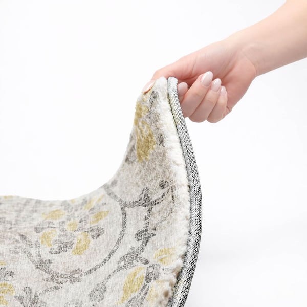 Dream Shag Premium Machine Washable Abstract ADS762 Silver 10 ft. x 14 ft. Area Rug