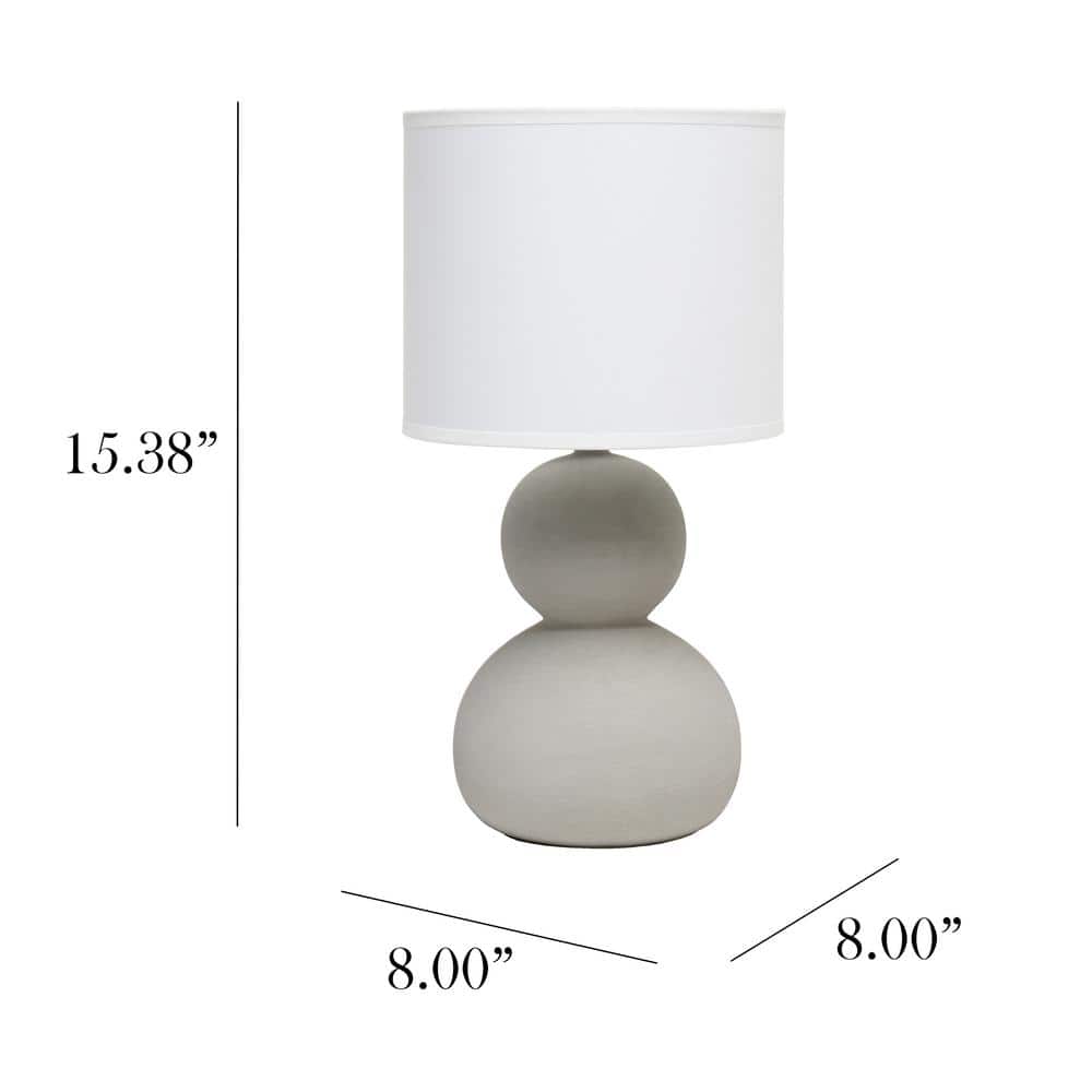 Edison White Ceramic Gourd Nightstand Lamp with Barrel Shade