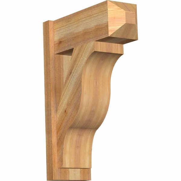 Ekena Millwork 8 in. x 28 in. x 20 in. Fuston Craftsman Rough Sawn Western Red Cedar Outlooker