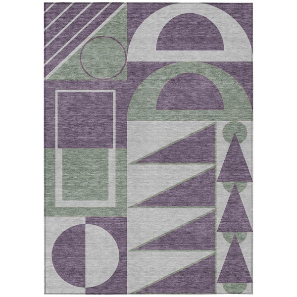 Chantille Machine Washable Indoor/Outdoor Abstract ACN2607 Plum 10 ft. x 14 ft. Area Rug
