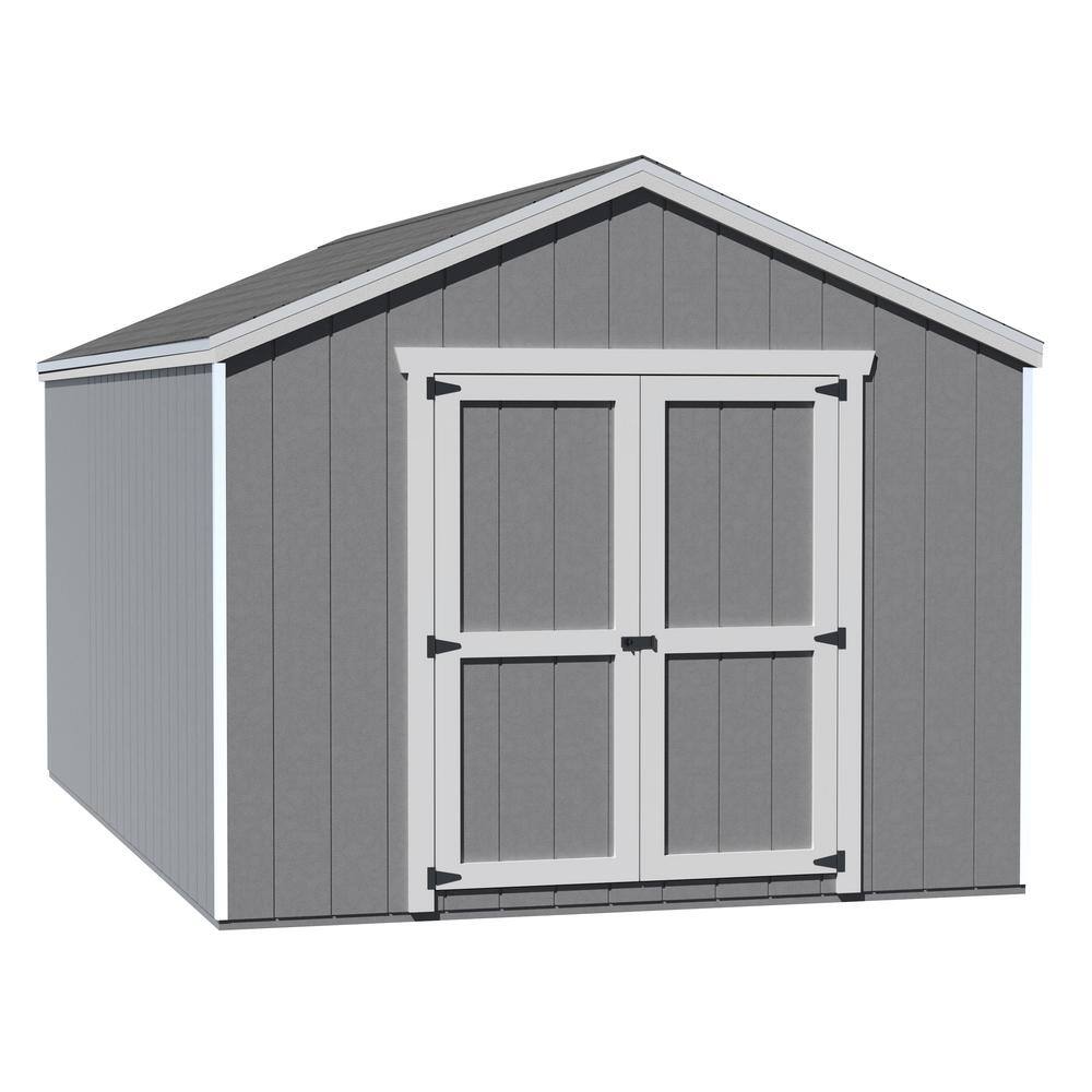 LITTLE COTTAGE CO. Value Gable 10 ft. x 14 ft. Wood Shed Precut Kit with Floor, Brown -  Little Cottage Company, 10x14VGS-WPC-FK