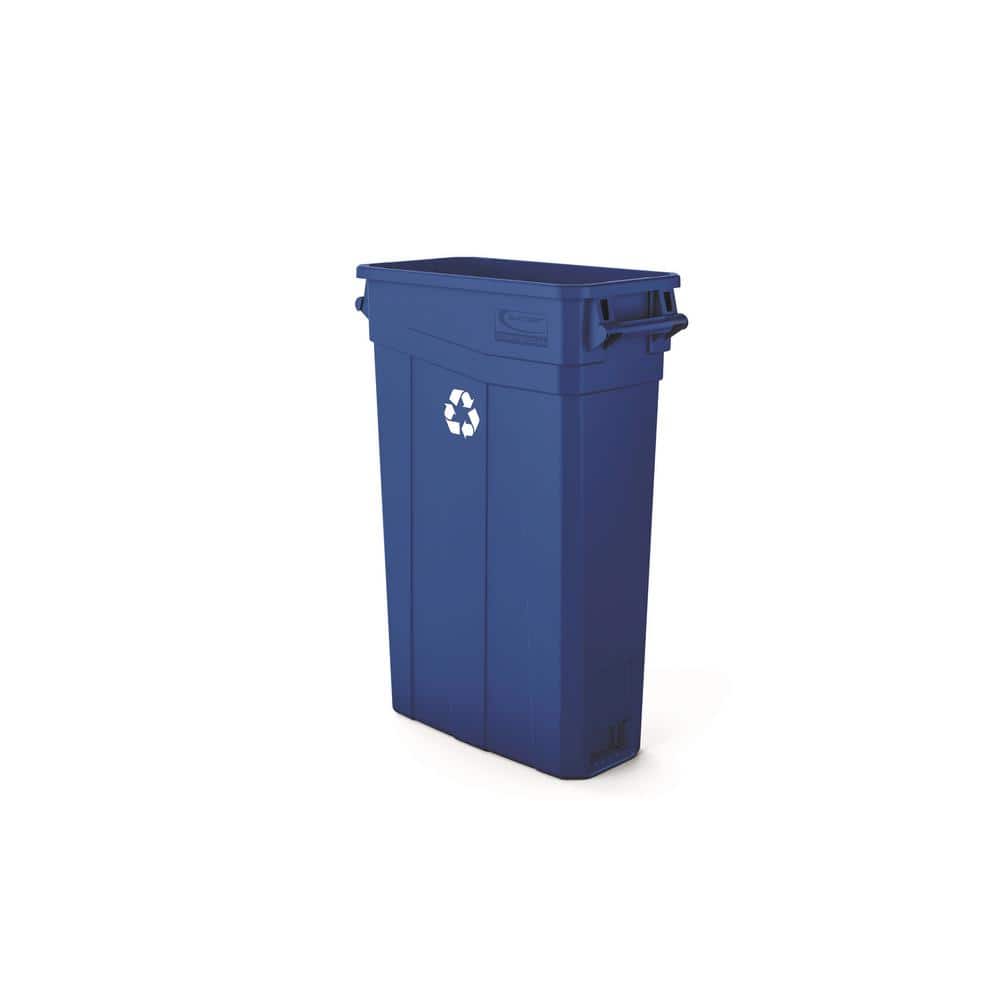 Blue 23 Gallon Slim Polypropylene Recycling Bin
