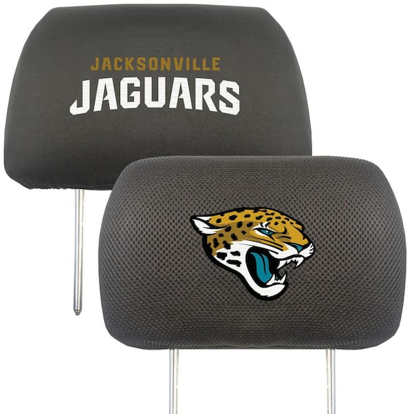 FANMATS NFL Jacksonville Jaguars Black Embroidered Head Rest Cover Set (2-Piece)
