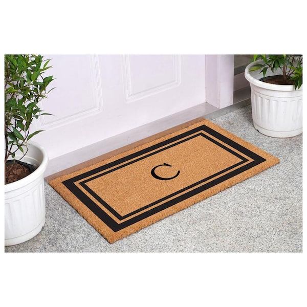 Calloway Mills Black Border Door Mat 24 in. x 36 in. Monogram C