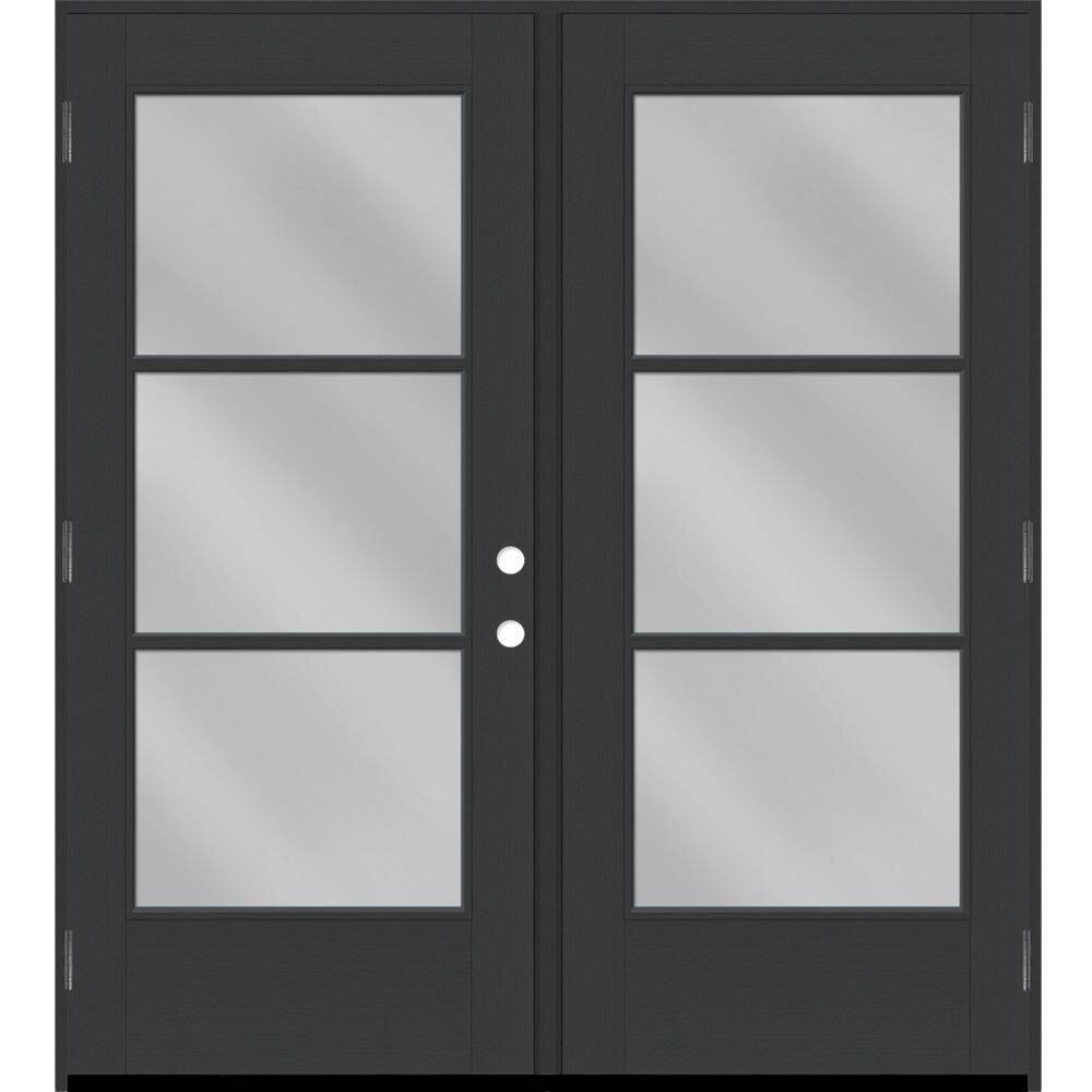 "Legacy 60 in. x 80 in. Icon 3L Modern Clear Glass Black RHOS Painted Fiberglass Retro Patio Door w/4""Jamb" price history on PriceWatchPro
