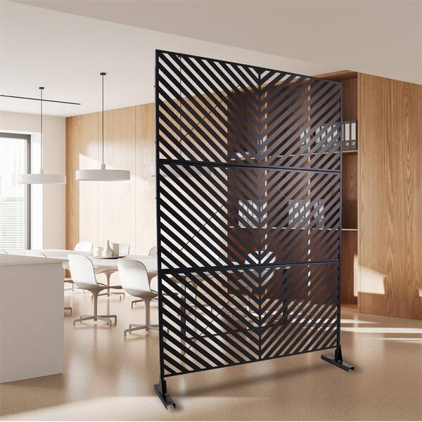 KAHO Kahomvis 6.3 ft. x 4 ft. Black Outdoor Steel Decorative