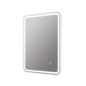 28 in. x 36 in. Rectangular Aluminum Framed Wall Mount LED Bathroom Vanity Mirror in White, Z-Bar for Quick Installation