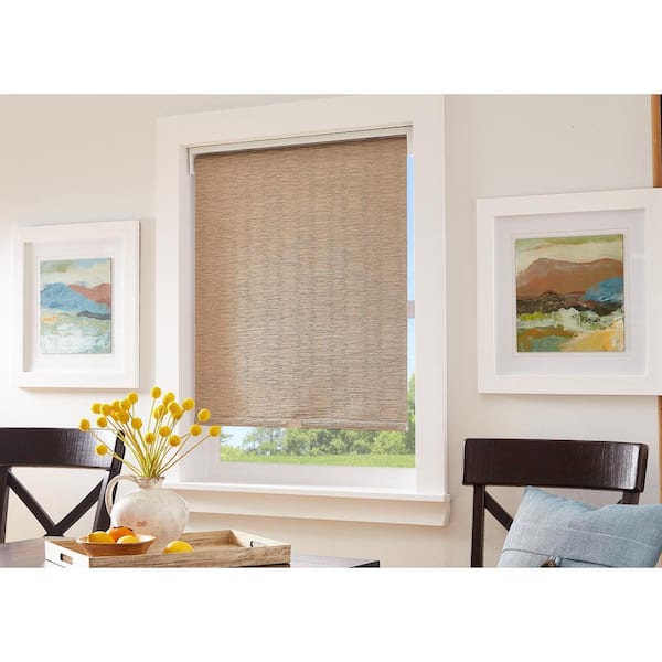 Cut-To-Size Linen Cordless Light Filtering Roller Shades 39 In L W X 64 In 