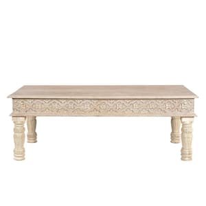 Mariana 51 in. White Rectangle Wood Coffee Table