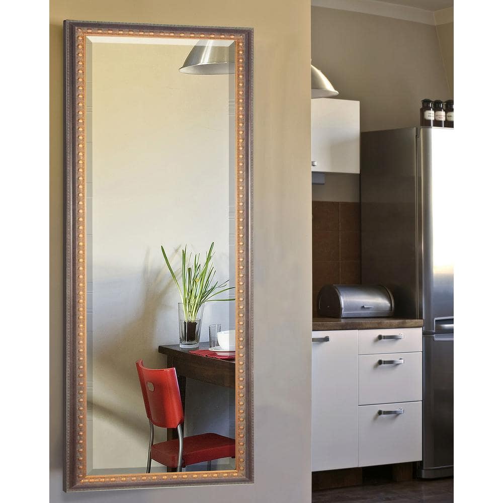 Oversized Rectangle Dark Brown And Bronze Beveled Glass Mirror (62 in. H x 24 in. W)