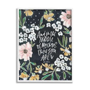 Middle of Chaos Romantic Expression Florals By Valerie Wieners Framed Print Religious Texturized Art 24 in. x 30 in.