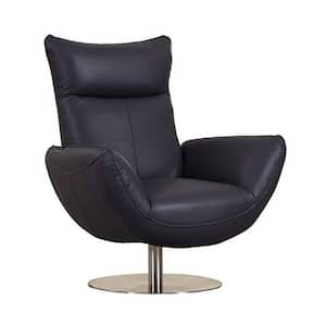 Charlie Contemporary Black Leather Lounge Chair
