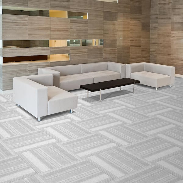 Foss Adirondack Dove Commercial 24 In X L And Stick Carpet Tile 15 Tiles Case 60 Sq Ft 7sdmn7115pk The