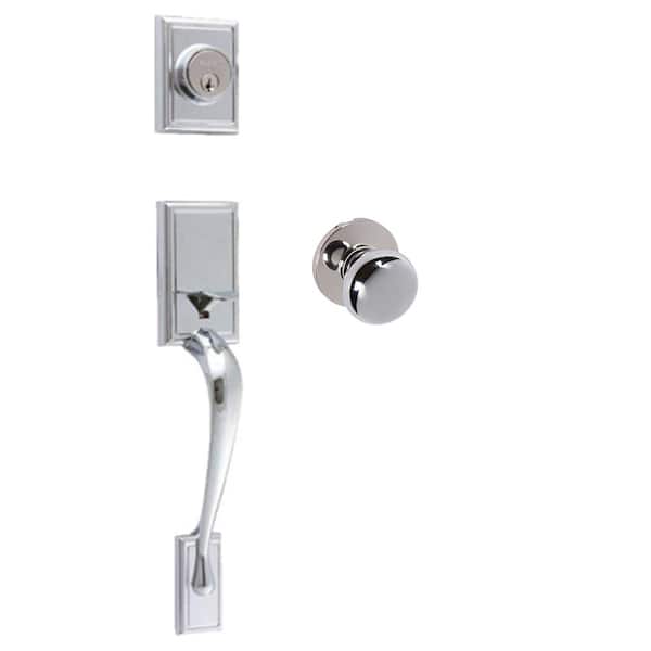 DELANEY HARDWARE Kellington Polished Chrome Single Cylinder Deadbolt Entry Door Handleset