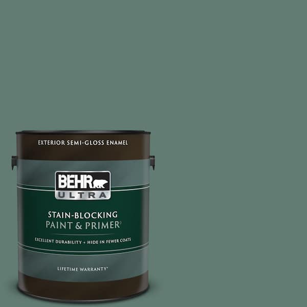 BEHR ULTRA 1 gal. #S430-6 Forest Edge Semi-Gloss Enamel Exterior Paint & Primer