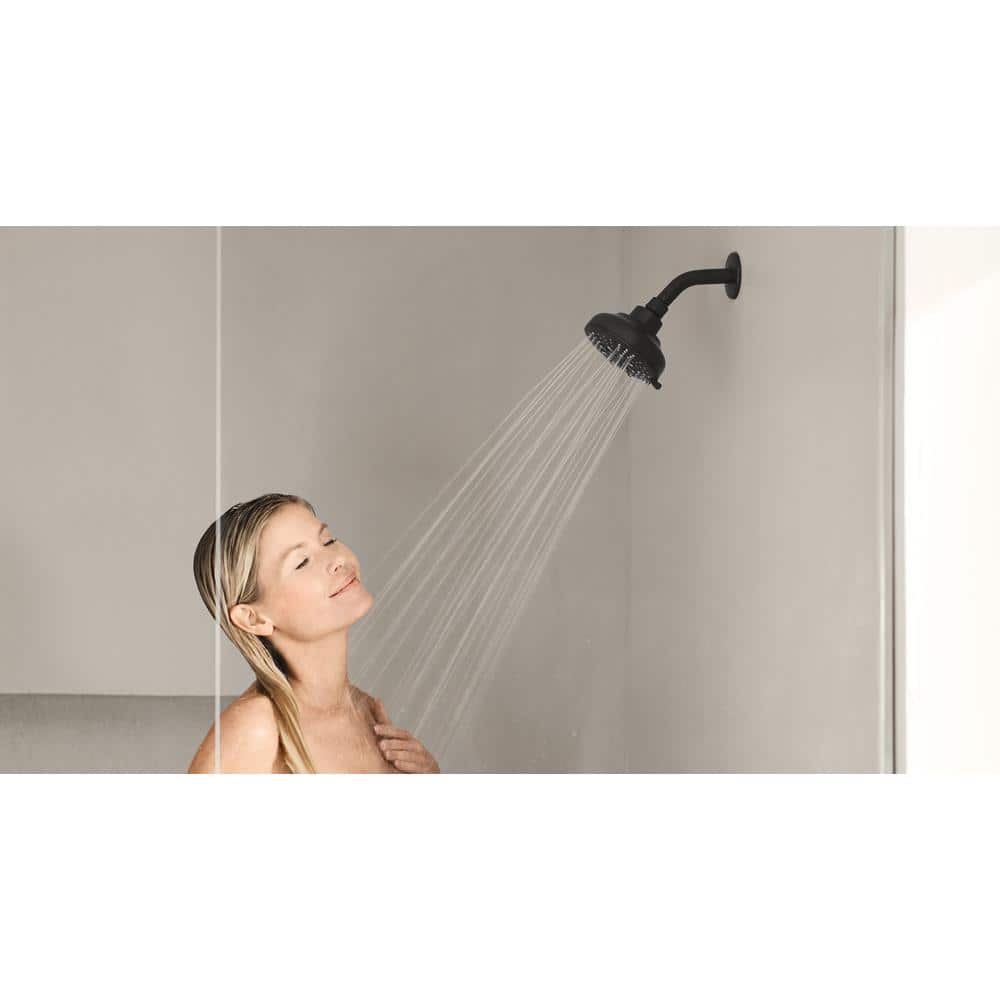 Hydro Energetix Matte Black 5-Inch 8-Spray Wall-Mounted Showerhead
