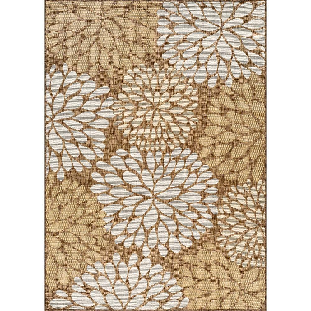 Cal Rugs CAMILSON California Tropical Wooden 6 ft. x 9 ft. Tropical Indoor ...