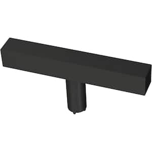 Square Bar Knobble 3 in. (76 mm) Modern Matte Black Cabinet Knob