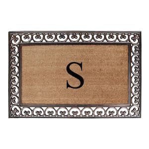 A1HC First Impression Classic Paisley Border 30 in. x 48 in. Rubber and Coir Double Monogrammed S Door Mat