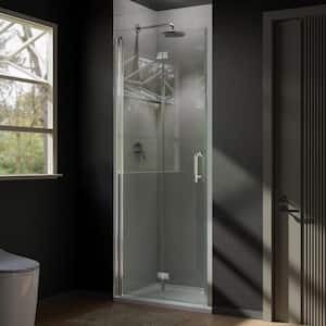 Victoria 36 to 37-3/8 in. W x 72 in. H Bi-Fold Frameless Shower Doors in Chrome with Clear Glass