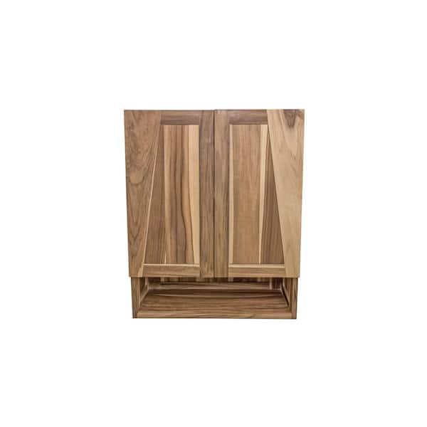 Unbranded Significado 24-in W x 10-in D x 30-in H Teak Bathroom Storage Wall Cabinet Soft-Close Doors MED Cabinet in Earthy Teak