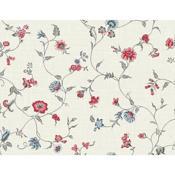 Reviews for Seabrook Designs Antique Ruby and French Blue Florale Trail ...